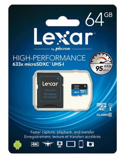 Lexar Prof 64 GB 633X MicroSDHC